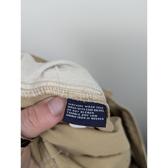 American Living Women's Cargo Pants Size 14 Tan Khaki Snap Up Pockets Straight - Picture 10 of 10